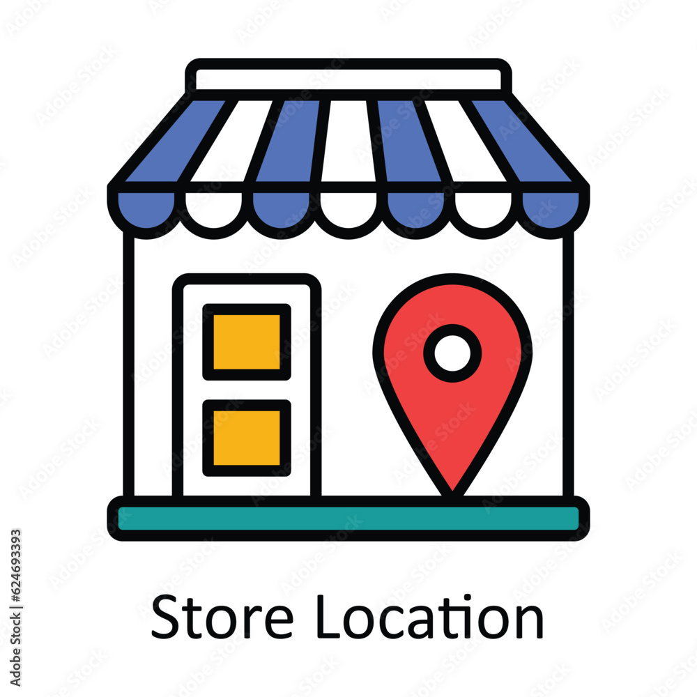 Store Location Filled Outline Icon Design illustration. Map and Navigation Symbol on White background EPS 10 File Store Location Filled Outline Icon Design illustration. Map and Navigation Symbol on White background EPS 10 File