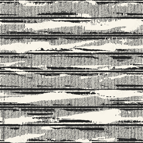 Monochrome Irregularly Textured Variegated Broken Striped Pattern