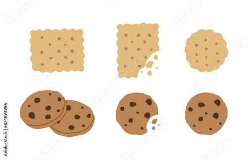 Cookies and Biscuits 1 cute on a white background, vector illustration.