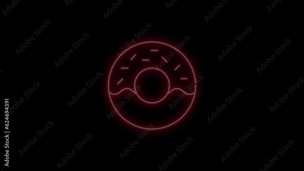 Donut animation, neon glow on black background Donut animation, neon glow on black background