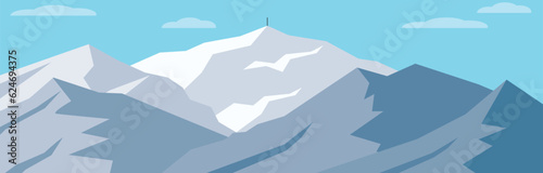 Mountain. Blue mountain background vector. Turkey, erzurum palandöken mountain vector illustration. Wallpaper design. photo
