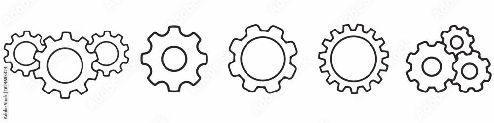 Setting Icon set illustration. Cog settings sign and symbol. Gear Sign