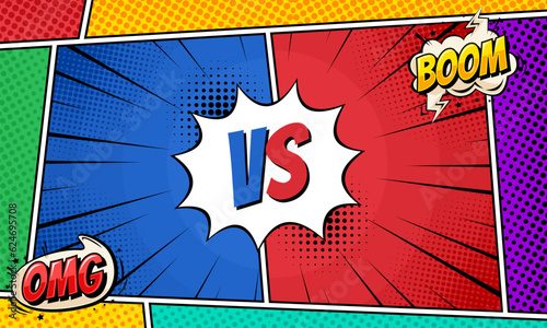 Comic versus fight cartoon style background