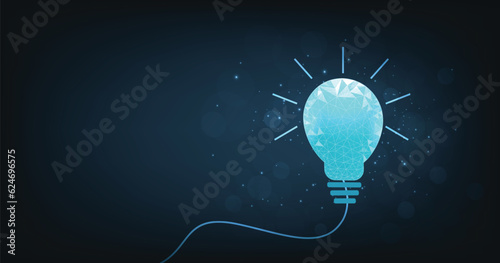 Creative idea concept. Creative mind or brainstorm with light bulb pictures on dark blue background.Vector illustration.