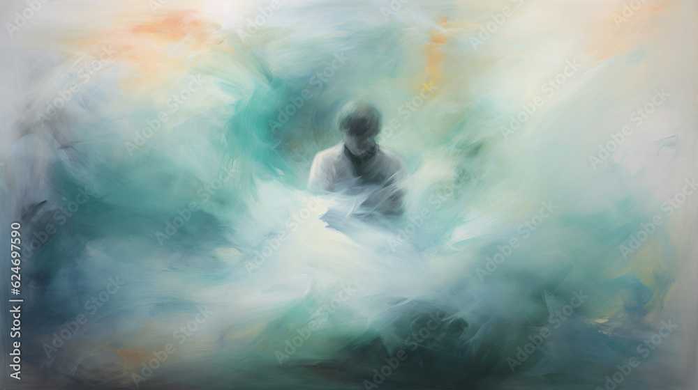 Obraz premium Abstract representation of depression, anxiety, mental illness, generative ai