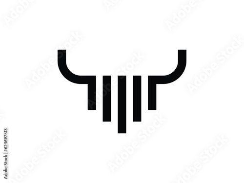 simple and clean bull head logo design photo