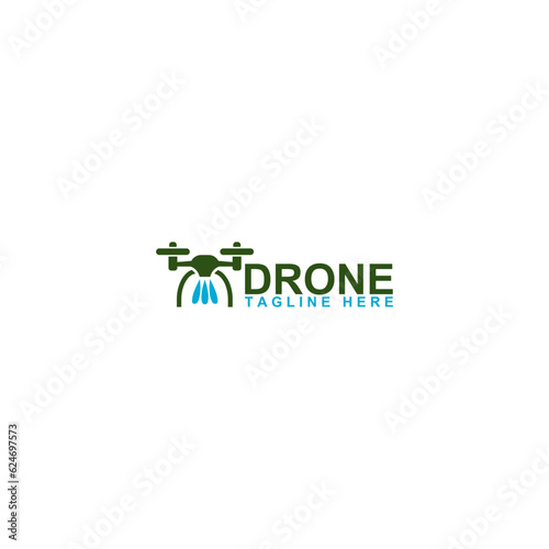 Drone technology agriculture logo. Drones for Agriculture logo template isolated on white background
