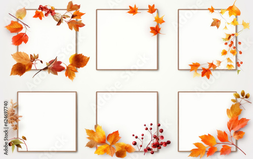 autumn leaves frame  mockup  generative ai