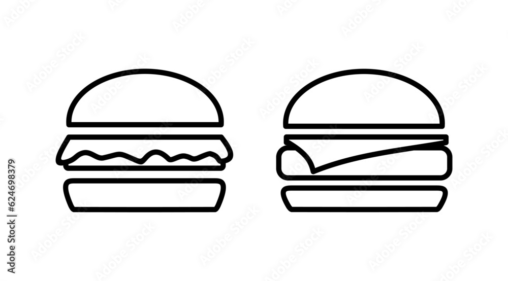 Burger icon vector. hamburger logo icon. fast food icon Burger icon vector. hamburger logo icon. fast food icon