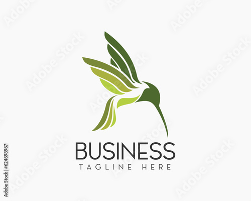 simple abstract flying hummingbird logo icon symbol design template illustration inspiration
