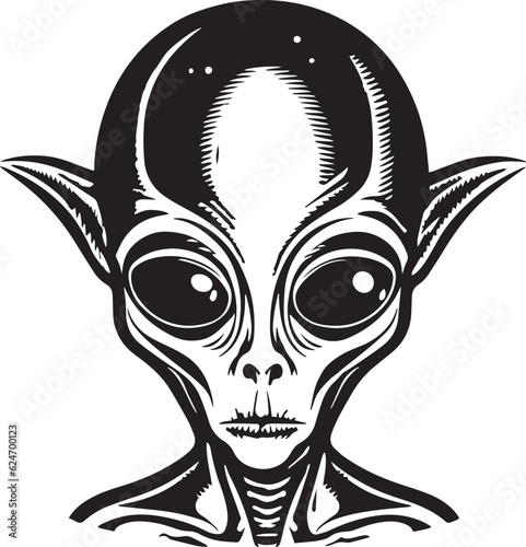 Alien head vector illustration, SVG	