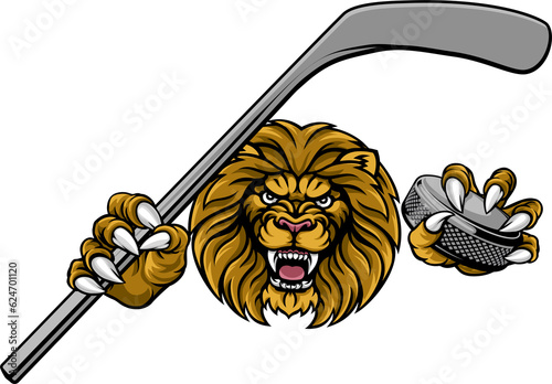 Photography Lion Ice Hockey Player Cartoon Sports Mascot