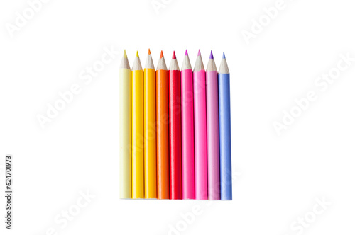 color pencils isolated on white background