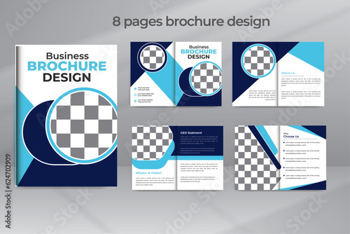 Minimal and Geometric Brochure Design, Minimal Business 8 Page  Brochure Template Design, Company Profile Design, Brochure, Flyer, Magazine, Catalog or Company Report, Lookbook Design photo