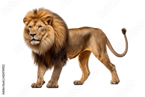 A Lion Isolated on a Transparent Background. Generative AI