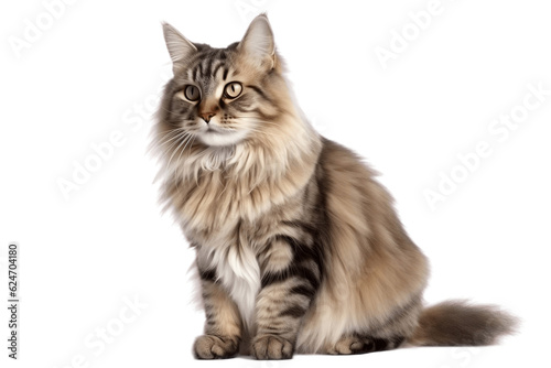 An Adult Cat Isolated on a Transparent Background. Generative AI