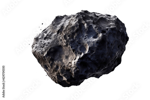 An Isolated Asteroid on a Transparent Background. Generative AI