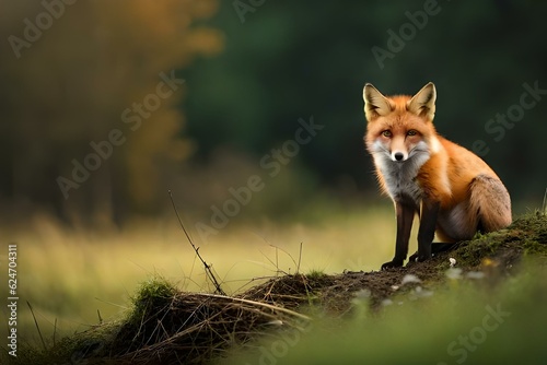 red fox portrait generated by AI technology