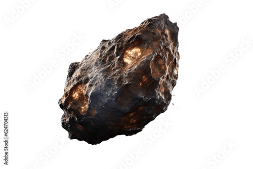 An Isolated Asteroid on a Transparent Background. Generative AI Fototapet