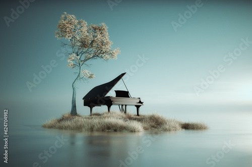 Piano on a piece of land in...