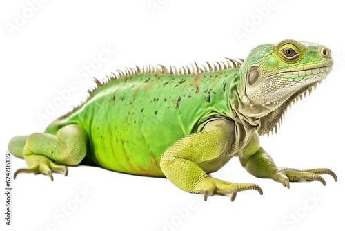 Isolated Iguana on a Transparent Background. Generative AI