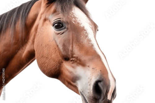 Isolated Face Shot of a Horse on a Transparent Background. Generative AI © Haider
