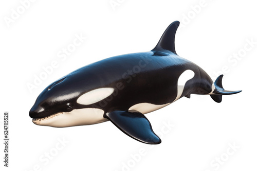 Isolated Orca Fish on a Transparent Background. Generative AI