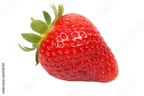 Isolated Strawberry on a Transparent Background. Generative AI