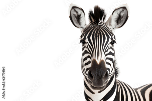 Isolated Zebra Face Shot on Transparent Background. Generative AI © Haider