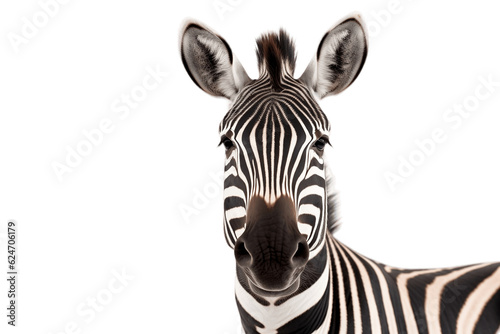 Isolated Zebra Face Shot on Transparent Background. Generative AI © Haider