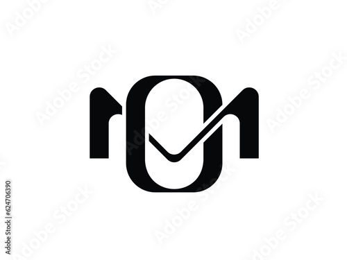 modern monogram letter MO or OM logo design