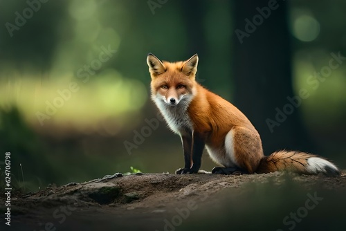 red fox portrait generated by AI technology