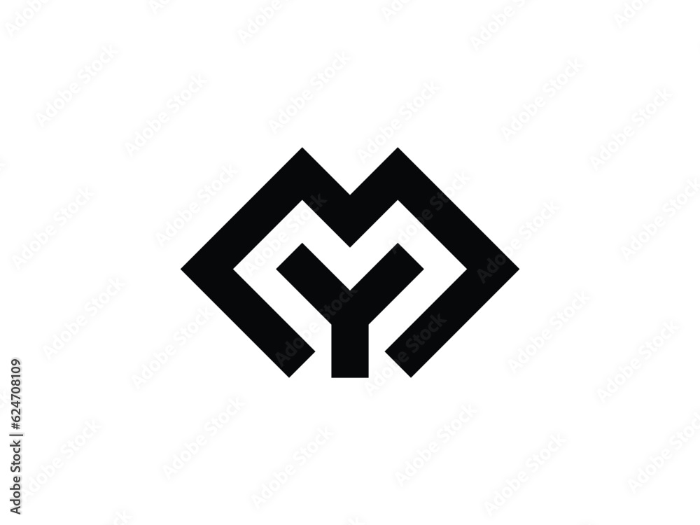 Obraz premium modern letter MY or YM logo design