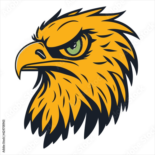 eagle head illustration with minimalist on white background