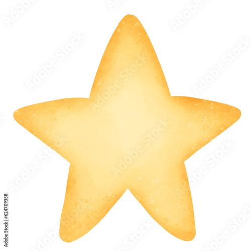 golden star watercolor 