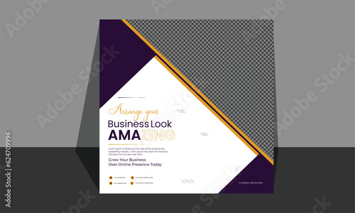 Vector corporate and business agency social media post design template.