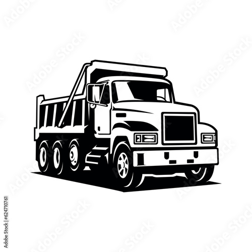 dump truck illustration logo vector