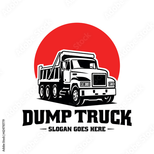 dump truck illustration logo vector