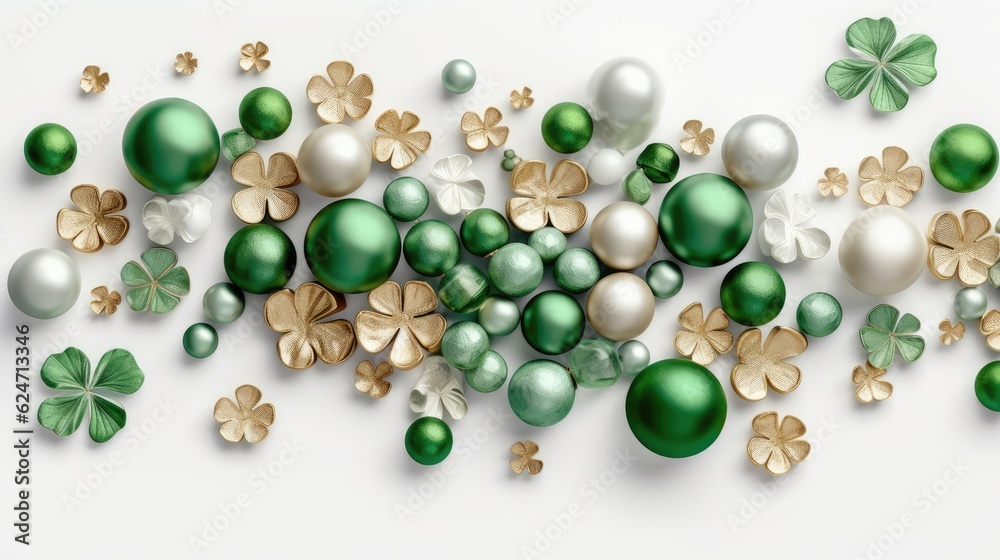 st.Patricks day with white background top view Created With Generative AI Technology st.Patricks day with white background top view Created With Generative AI Technology
