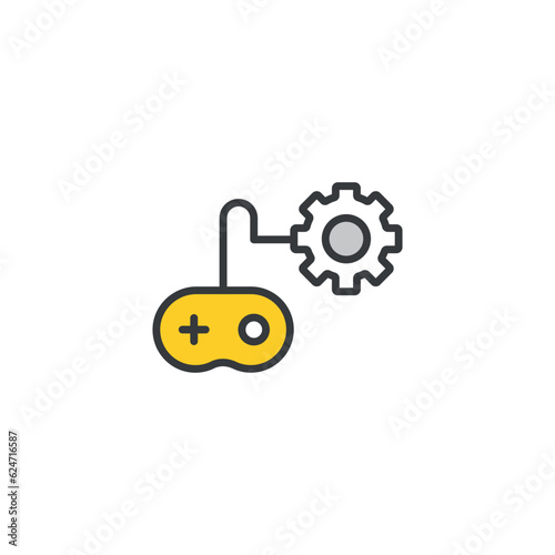 Gamification icon design with white background stock illustration