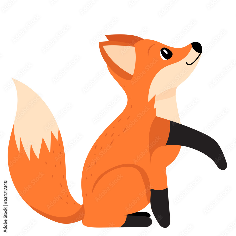Obraz premium fox character in flat style vector