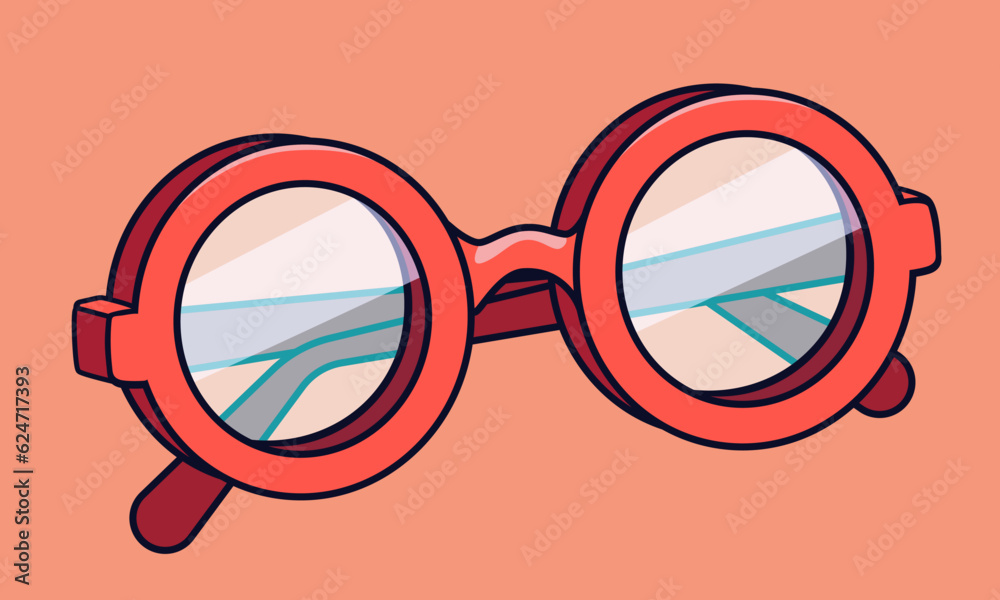Glasses. Vector flat icon. Clipart isolated on red background. Glasses. Vector flat icon. Clipart isolated on red background.