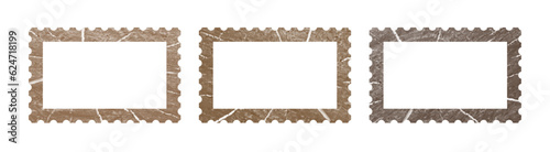 Abstract stamp, vintage color photo frame vector illustration. Vintage brown picture border on white. Border design to use in photo mockup, email, newsletter business communication projects. 
