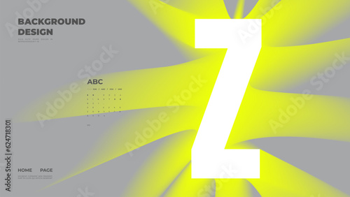 Abstract web page, homepage, landing page concept. Strict and discreet background. Neon type and 3D shapes.