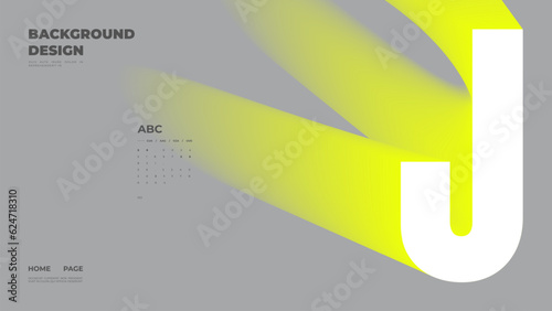 Abstract web page, homepage, landing page concept. Strict and discreet background. Neon type and 3D shapes.