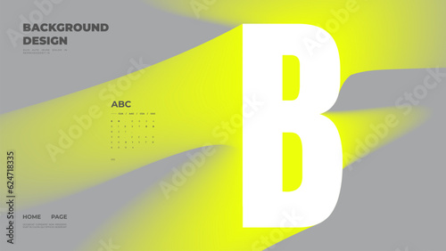 Abstract web page, homepage, landing page concept. Strict and discreet background. Neon type and 3D shapes.