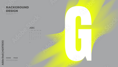 Abstract web page, homepage, landing page concept. Strict and discreet background. Neon type and 3D shapes.