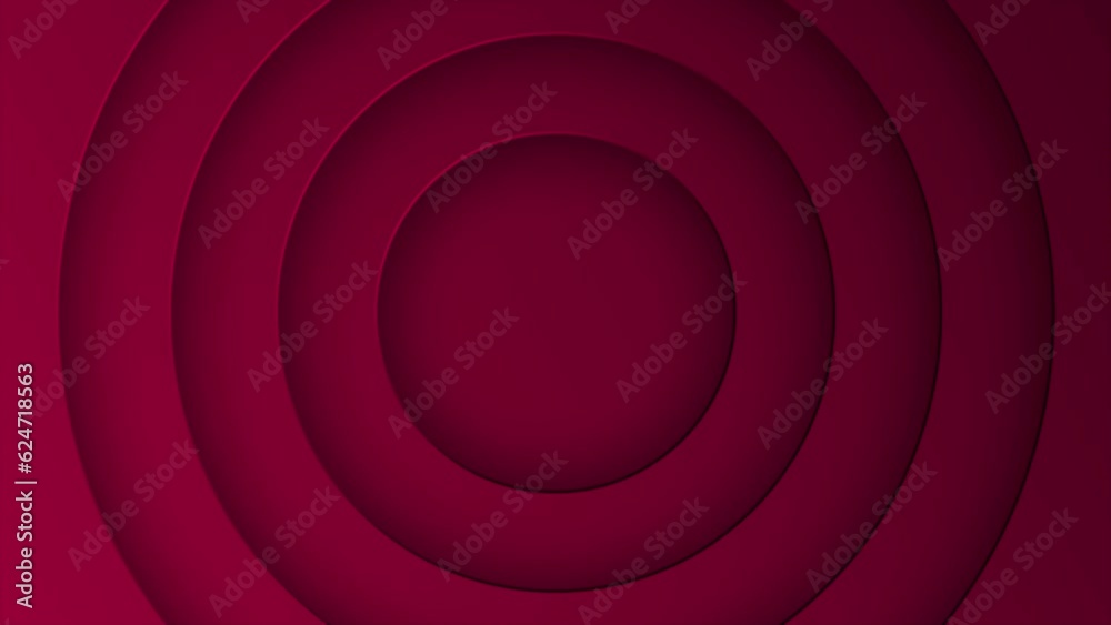 Magenta red simple minimalistic circles paper cut background, intro background