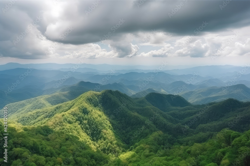 Naklejka premium Wild nature view mountains. Generate Ai