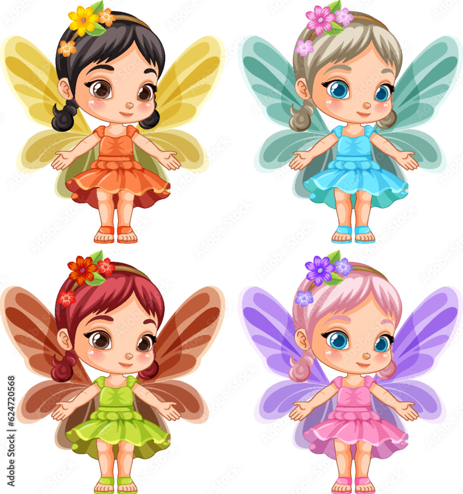 Cute Fairy Girl Cartoon Character Vector Cute Fairy Girl Cartoon Character Vector